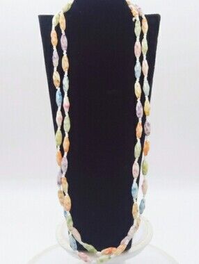 Frutti Tutti Pebble Long Multicolor Spotted Stone Twist Beaded Necklace